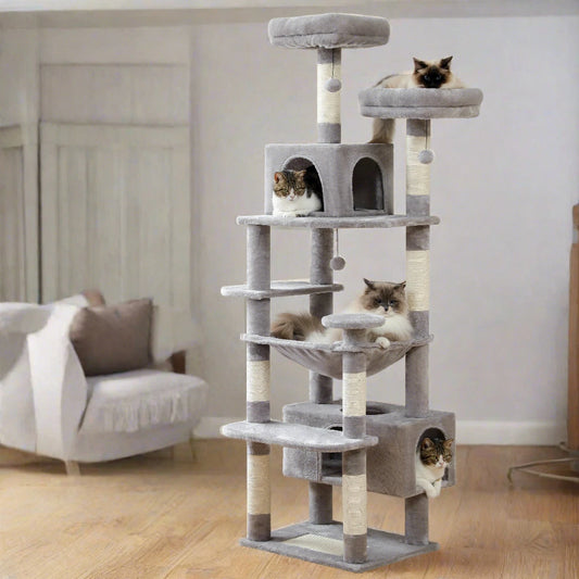 Extra Large Multi-Level Cat Tree Tower with Hammock & Condos