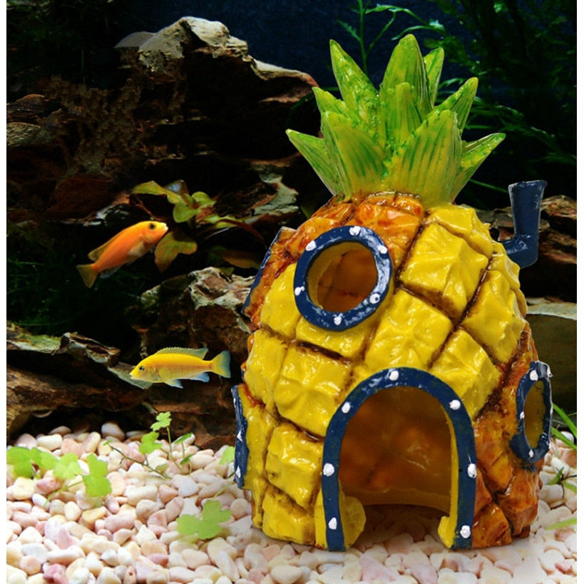 Fish Tank Ornaments Cartoon Sponges Bobs Pineapple Decoration