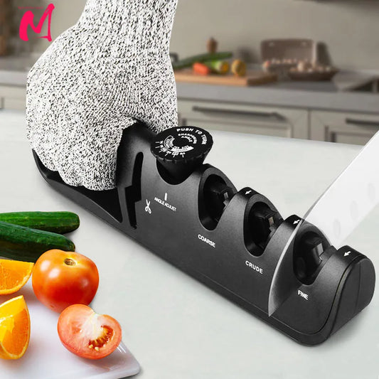 Adjustable 4-Stage Knife & Scissors Sharpener Tool