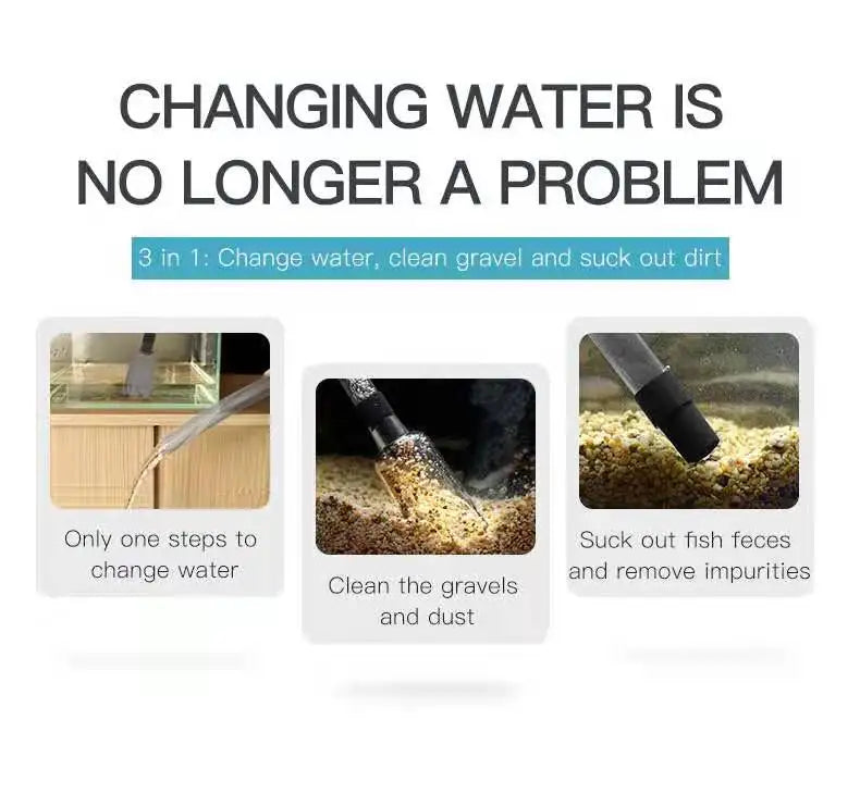 Electric Aquarium Water Change Pump Cleaning Tool