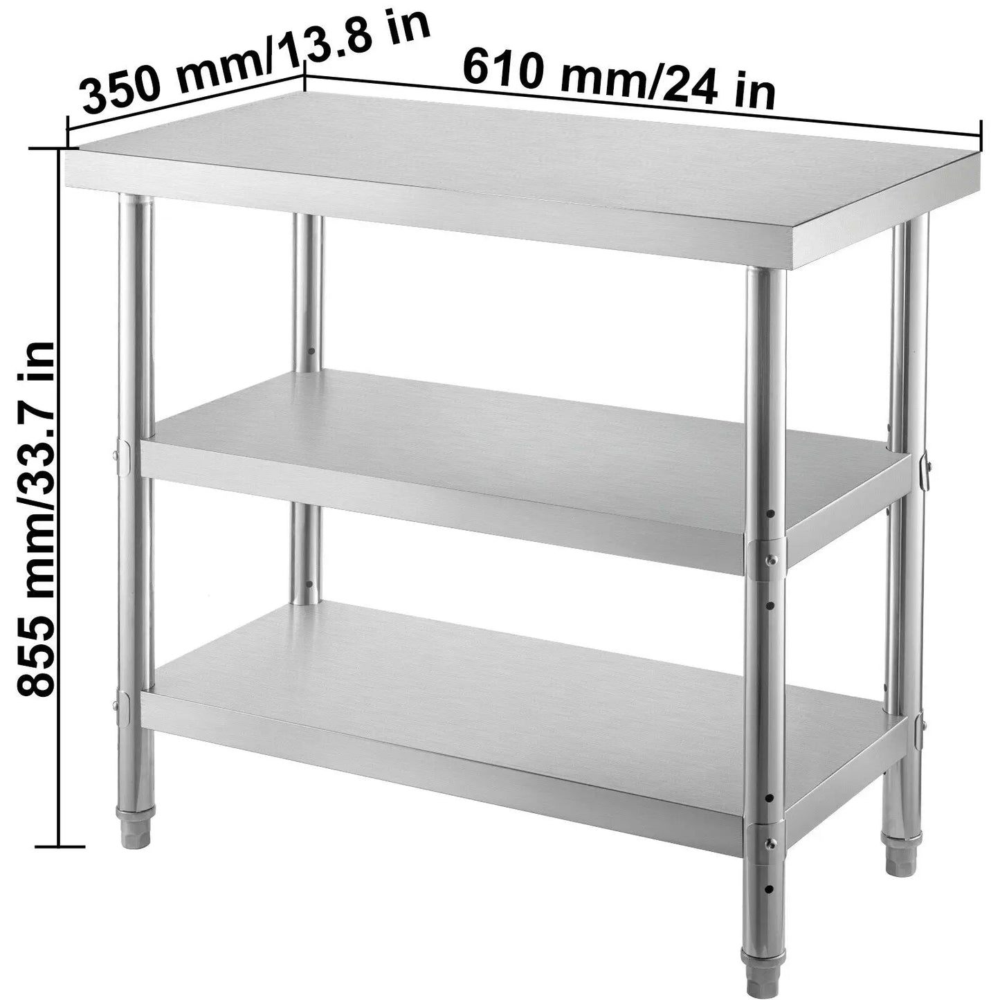 Stainless Steel Work Table with Storage: Commercial Grade