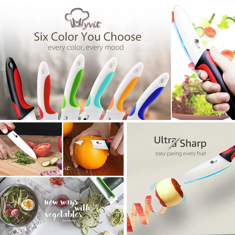 High-Quality Ceramic Chef Knives Set + Peeler