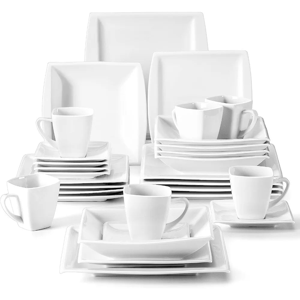 Square Porcelain Dinnerware Set