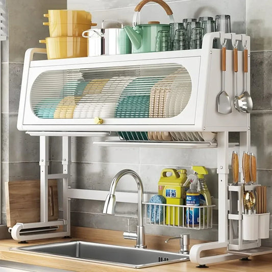 3-Tier Over Sink Dish Drying Rack - Large Kitchen Shelf