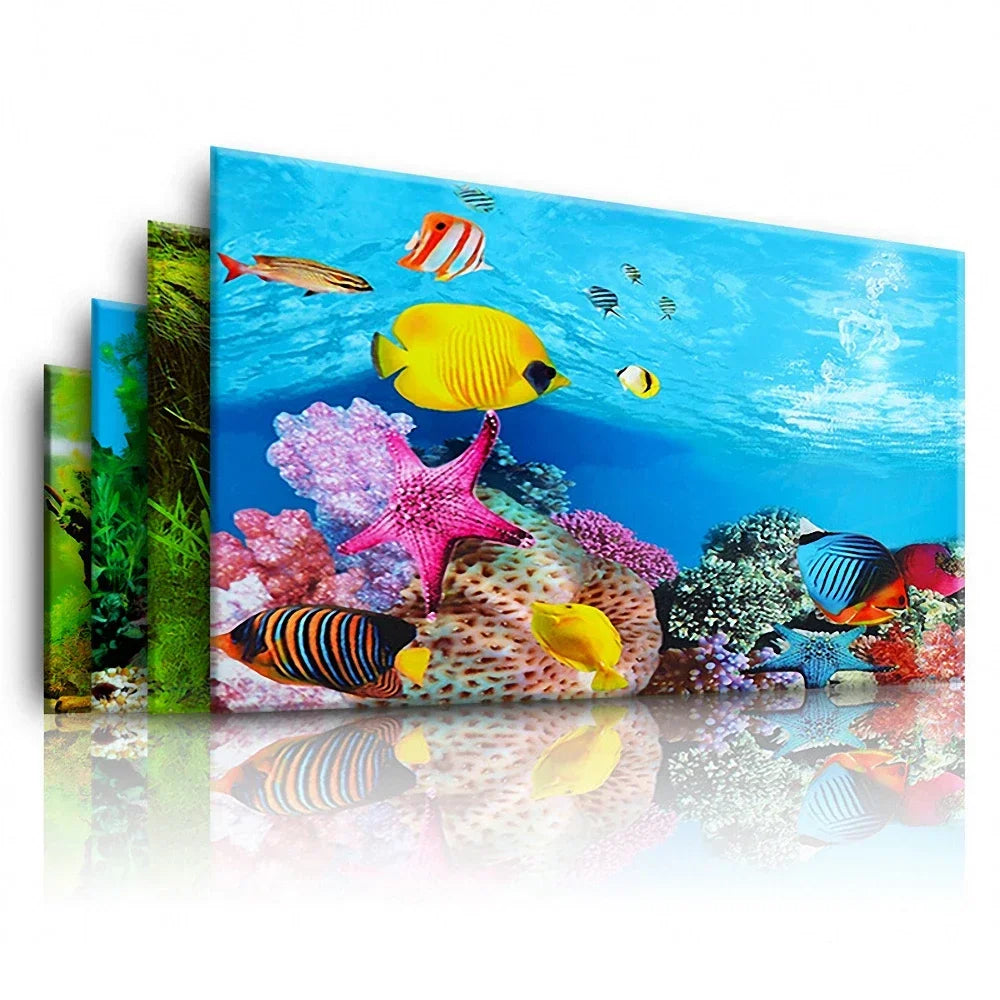 3D Double-sided Aquarium Landscape Sticker Poster