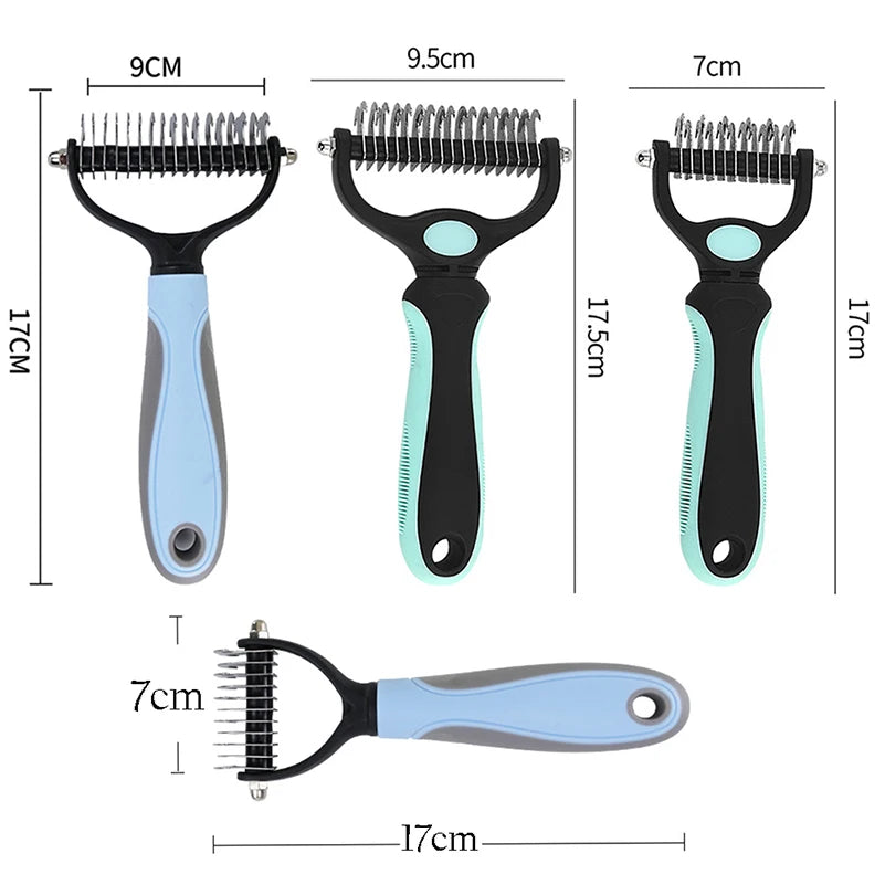 Pet Deshedding Brush With Knot Cutter