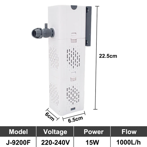 Silent Aquarium Pump: Submersible Filter with Oxygen Aerator