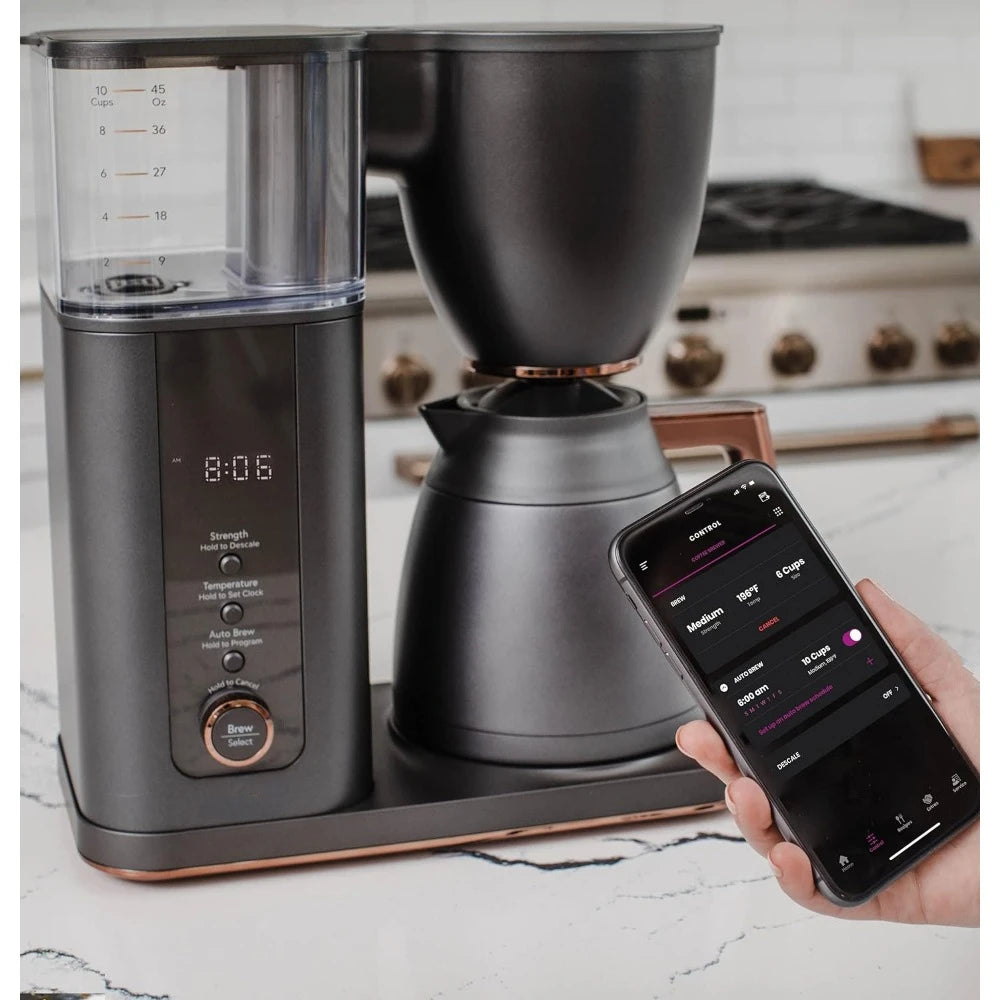 Luxury 10-Cup Smart Drip Coffee Maker: Thermal Carafe, WiFi, Voice Command