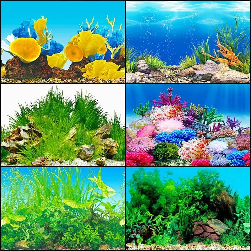 3D Double-sided Aquarium Landscape Sticker Poster