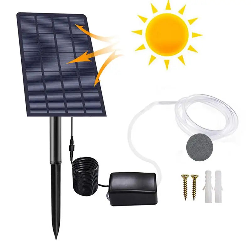 Solar Powered Oxygenator Aquarium And Pond Air Pump