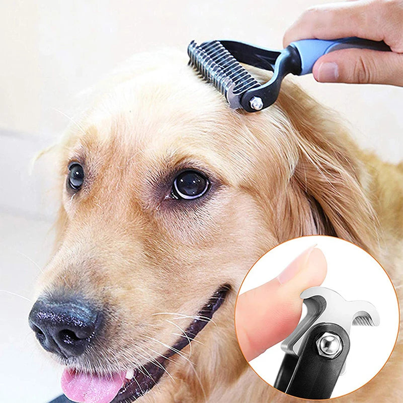 Pet Deshedding Brush With Knot Cutter