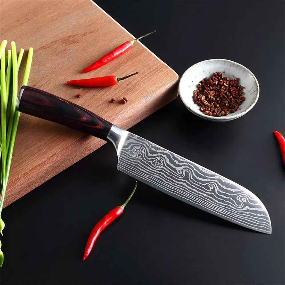 7-Inch Santoku Carbon Steel Chef Knife