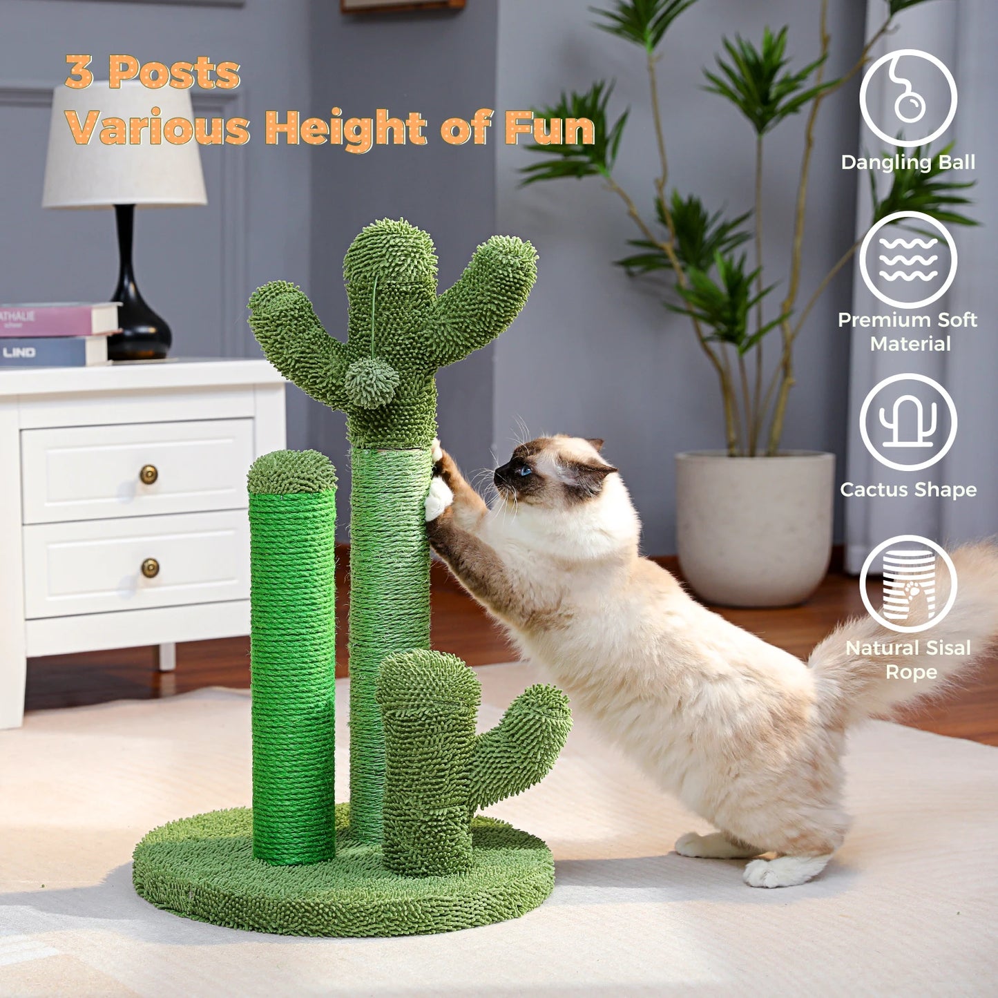 Charming Cactus Cat Tree Tower