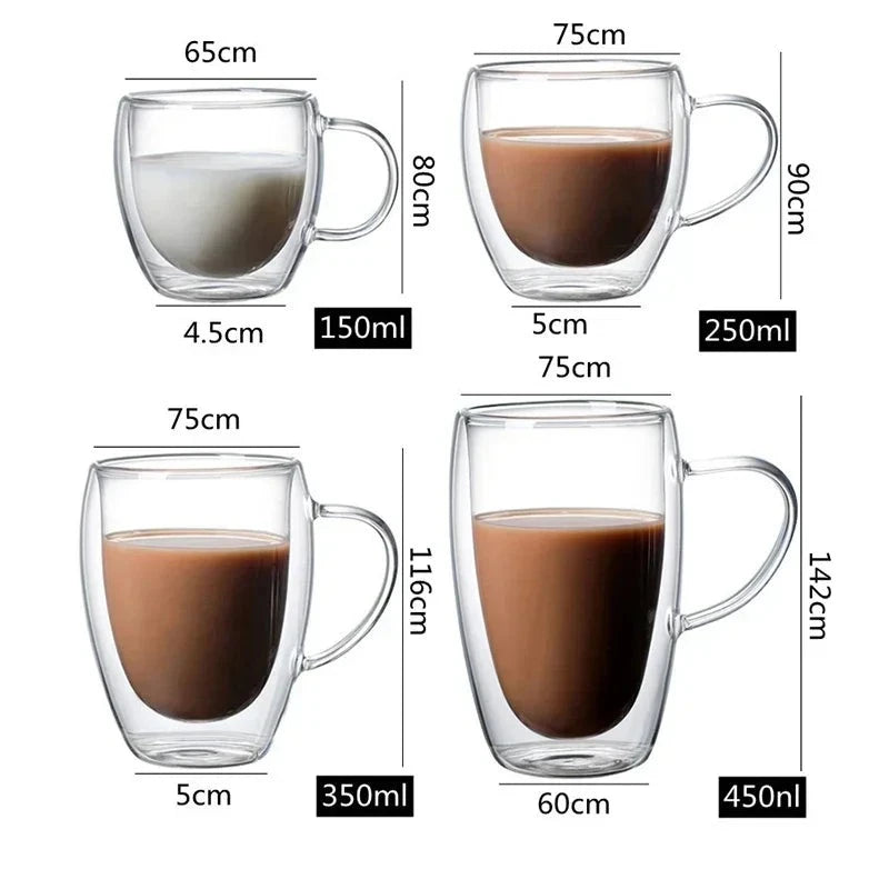 Double Wall Glass Mug Set