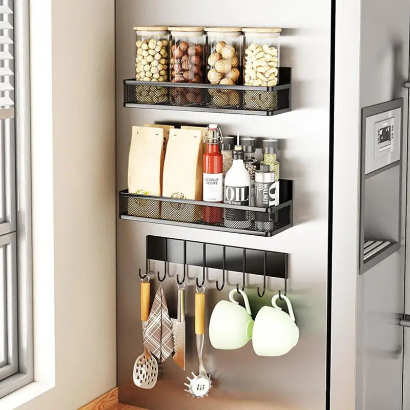 Magnetic Fridge Spice Rack Set - 3-Pc Space Saver