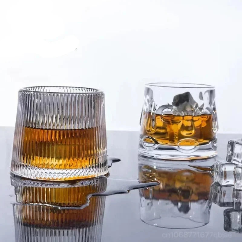 Spinning Whiskey Glass Tumbler Set