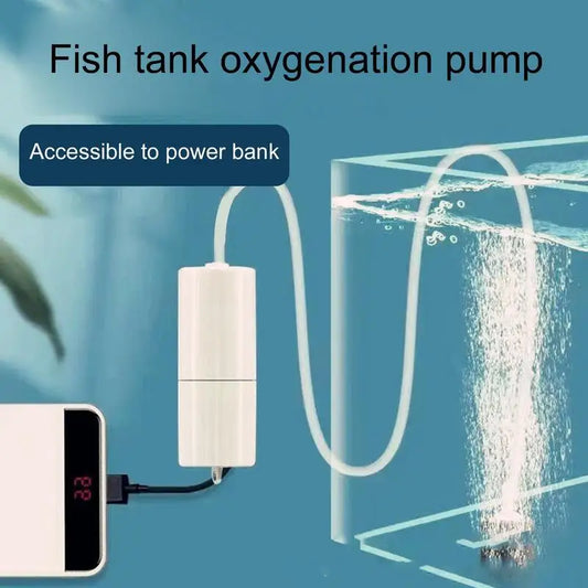 Oxygen Pump Low Noise USB Rechargeable for Aquarium