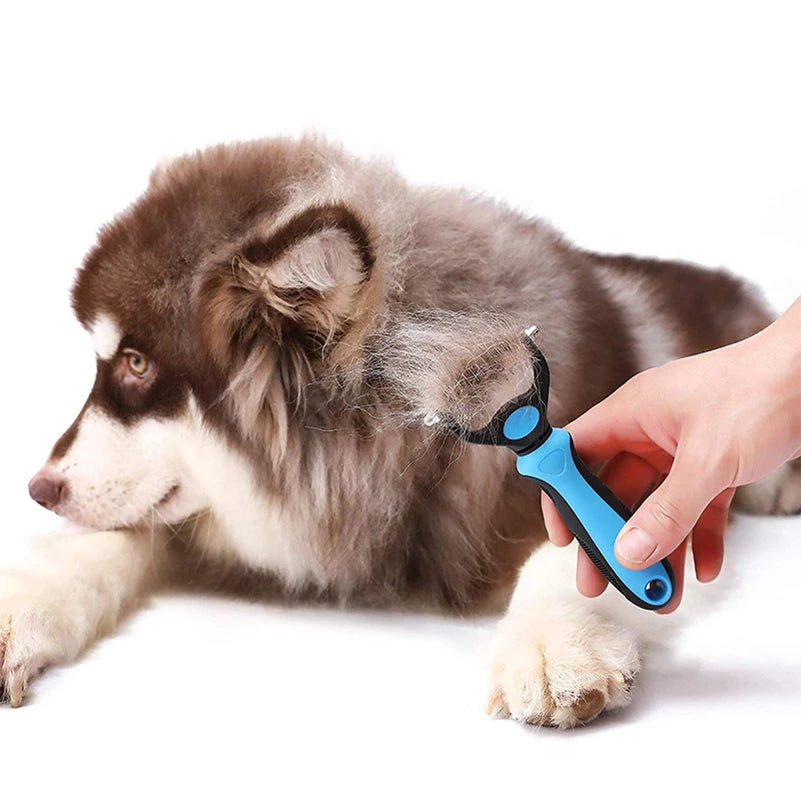 Pet Deshedding Brush With Knot Cutter