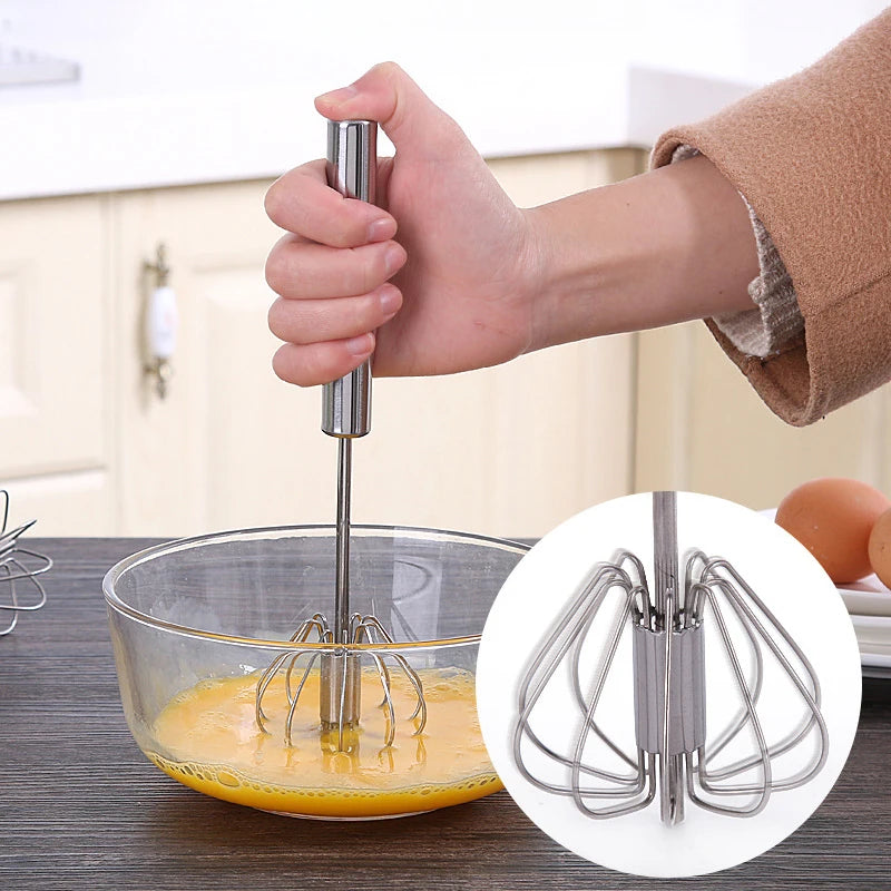 Self-turning egg Beater Manual Hand Mixer for Creams and Eggs Essential Kitchen Tool