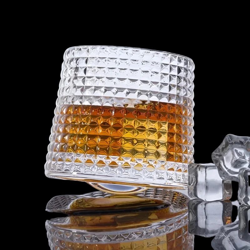 Spinning Whiskey Glass Tumbler Set