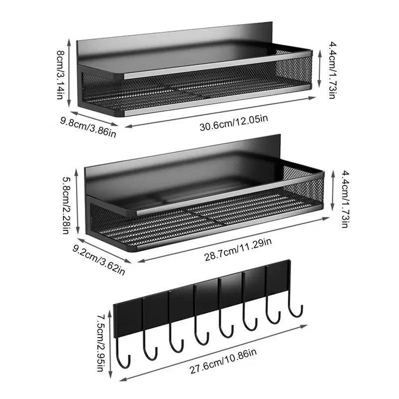 Magnetic Fridge Spice Rack Set - 3-Pc Space Saver