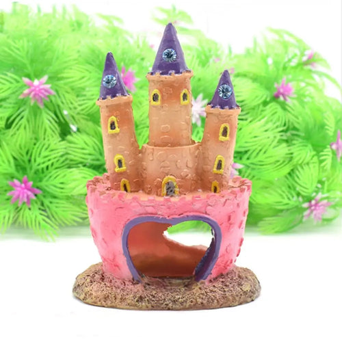 Cartoon Pink Princess Castle Aquariums Decorations