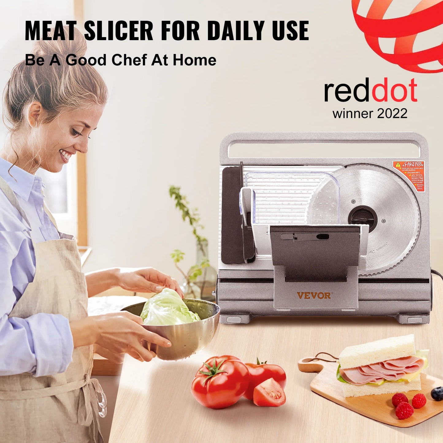 Meat Slicer 45/200W - Commercial Deli & Beef Cutter