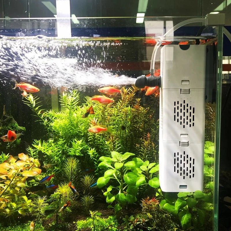 Silent Aquarium Pump: Submersible Filter with Oxygen Aerator