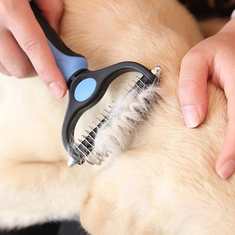 Pet Deshedding Brush With Knot Cutter