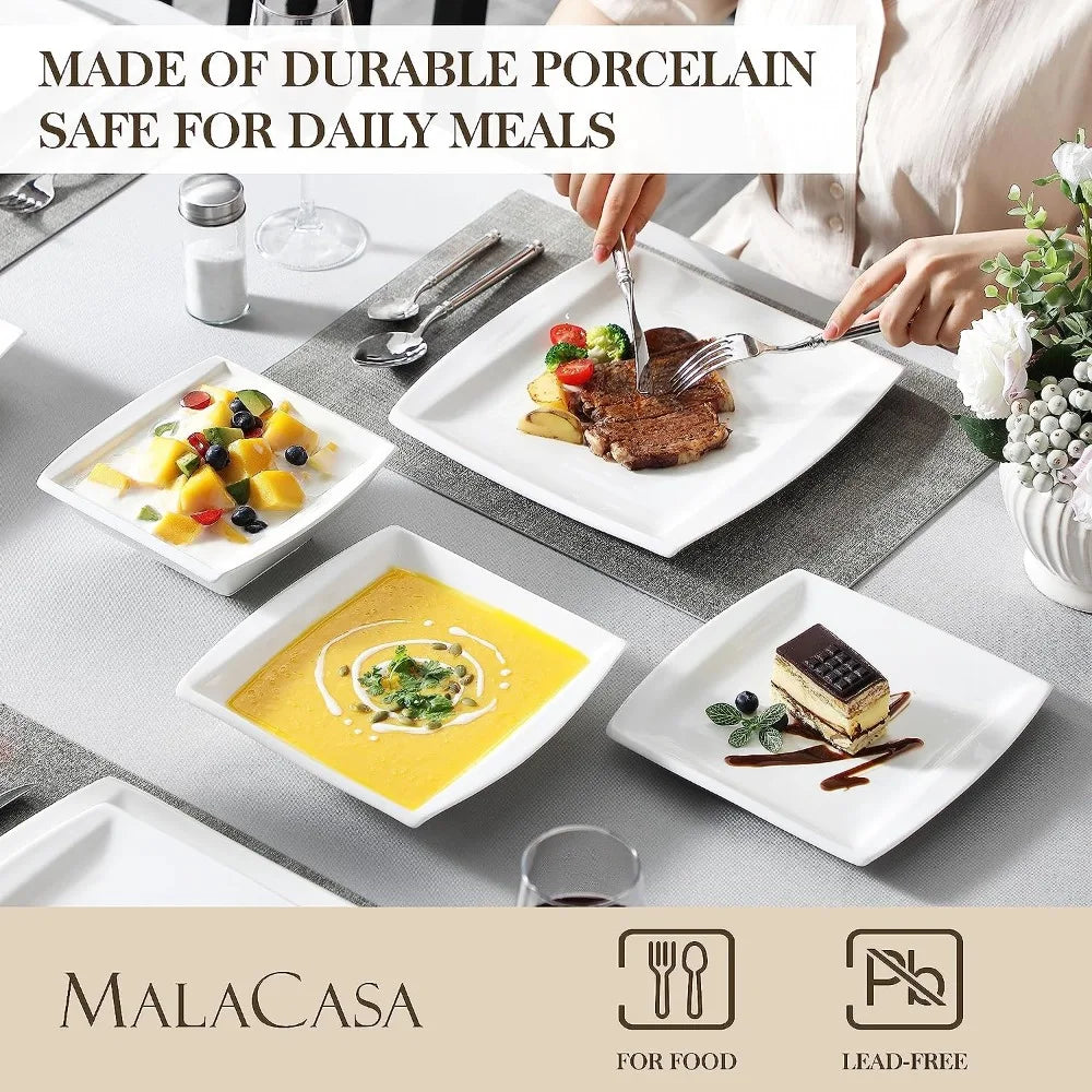 Square Porcelain Dinnerware Set