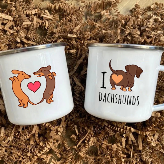 Dachshund Printed Enamel Mug