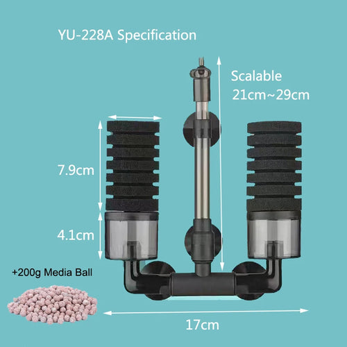 Bio Sponge Aquarium Filter with Ceramic Media Balls