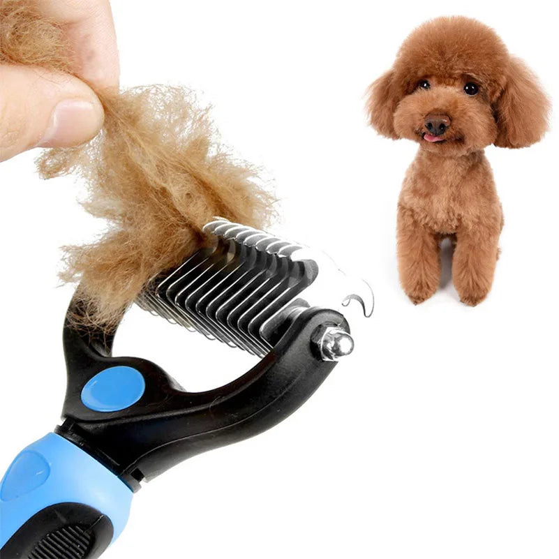 Pet Deshedding Brush With Knot Cutter