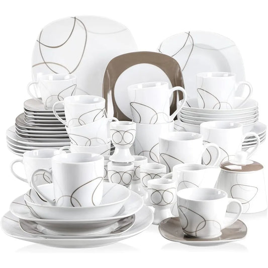 100-Piece Dinnerware Set for 6 - Microwave & Dishwasher Safe