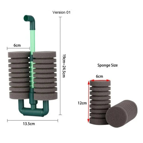 Bio Sponge Filter with Air Pump for Aquariums and Ponds