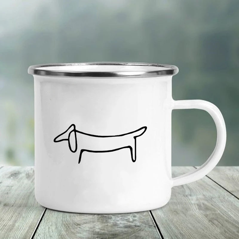 Dachshund Printed Enamel Mug