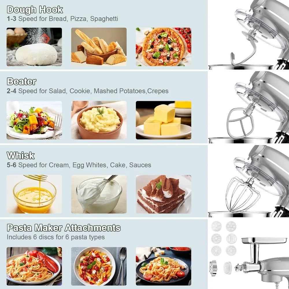 6-IN-1 Electric Stand Mixer: Multifunctional Kitchen Essential