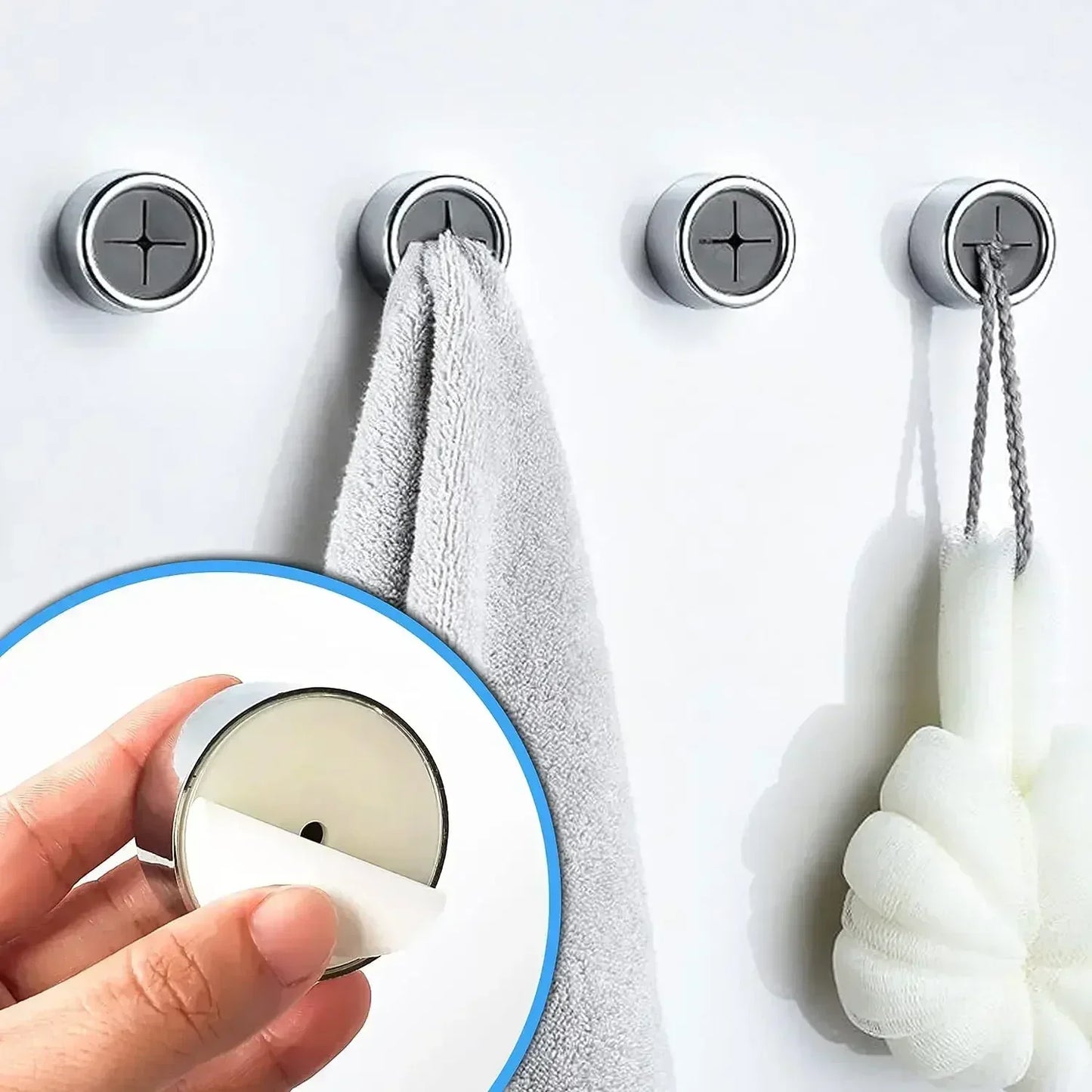 Self-Adhesive Towel Holder Clips - Wall Mount Storage Rack