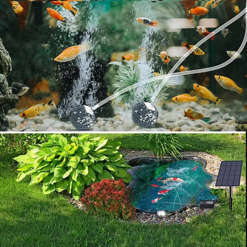 Solar Powered Oxygenator Aquarium And Pond Air Pump