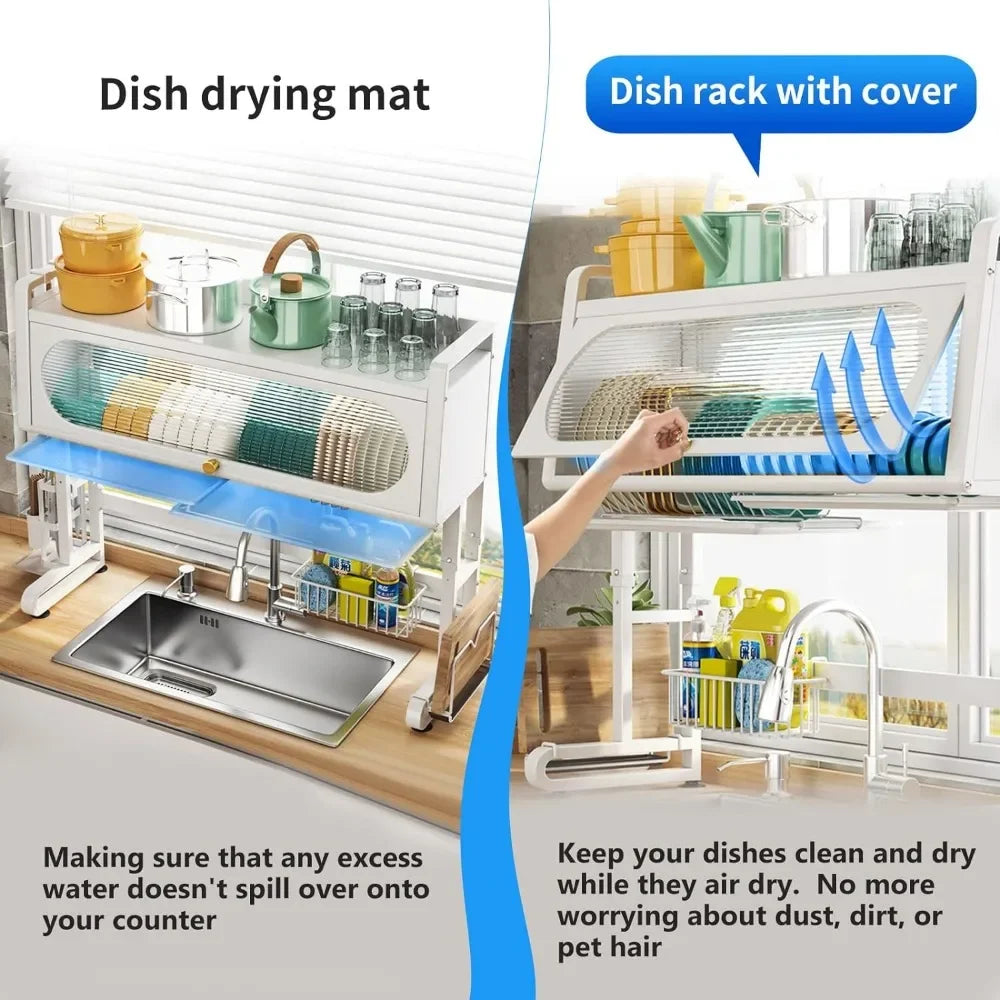 3-Tier Over Sink Dish Drying Rack - Large Kitchen Shelf