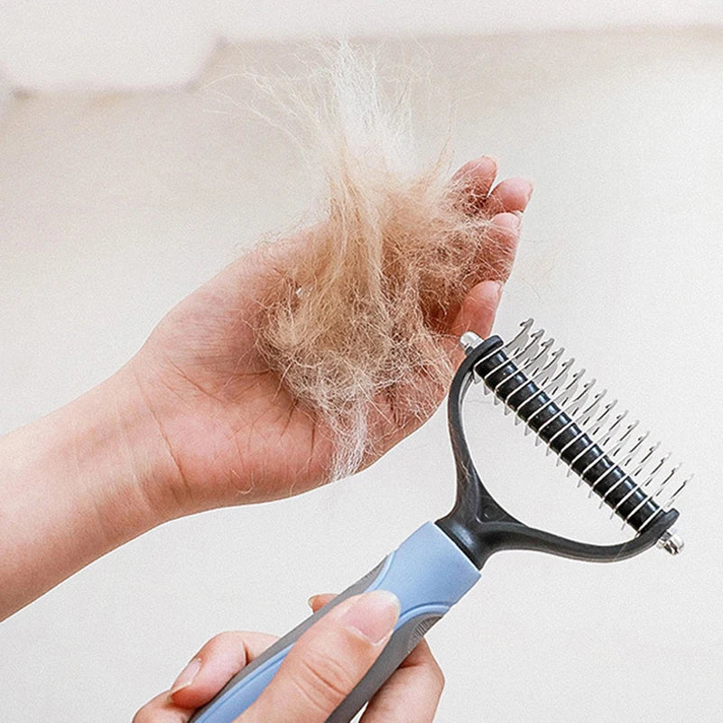 Pet Deshedding Brush With Knot Cutter