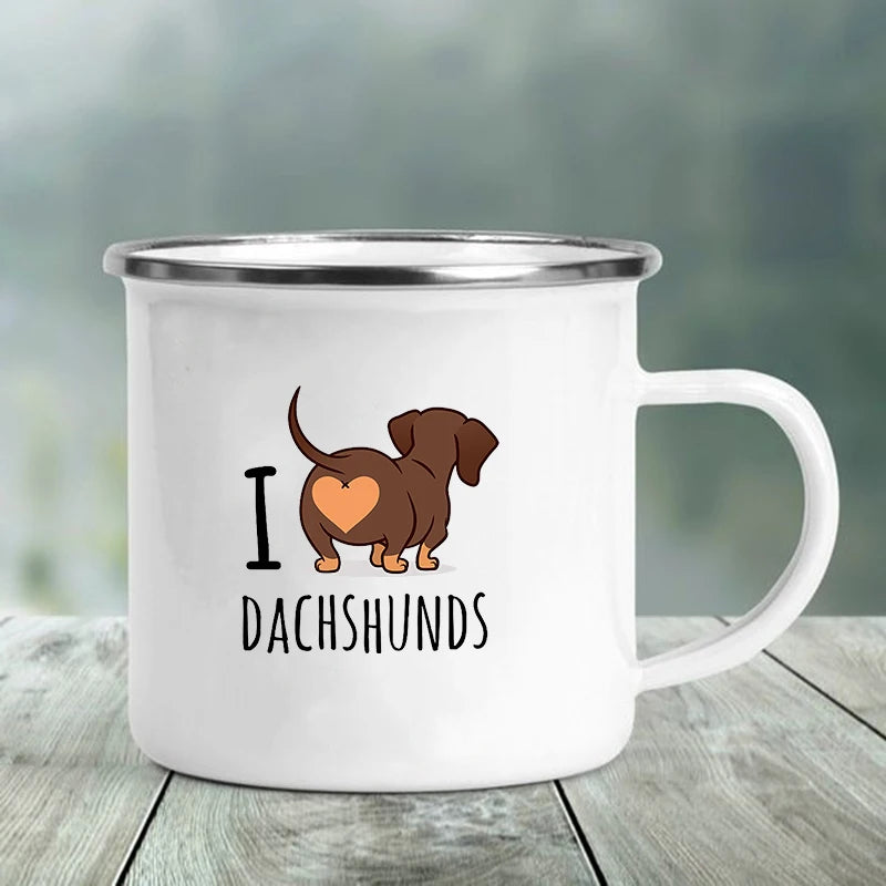 Dachshund Printed Enamel Mug