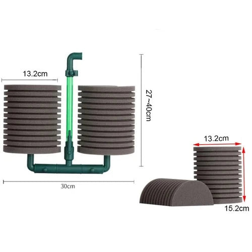 Bio Sponge Filter with Air Pump for Aquariums and Ponds