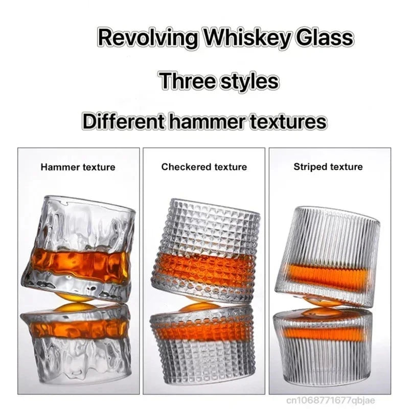 Spinning Whiskey Glass Tumbler Set