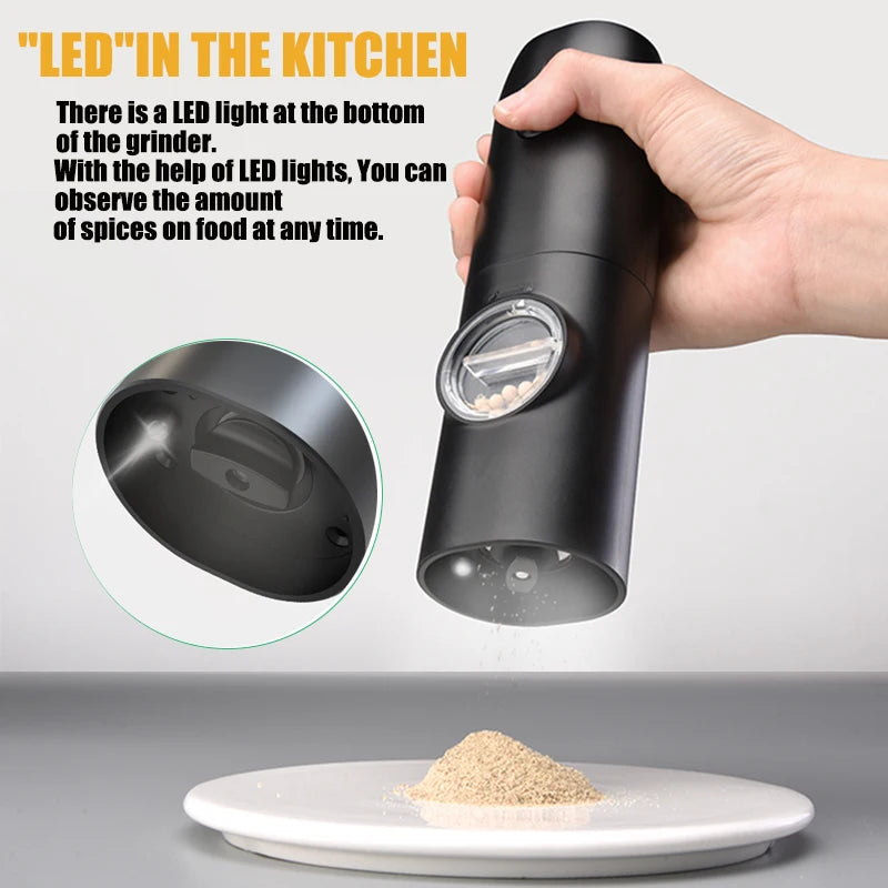 USB Pepper & Salt Grinder: Adjustable with LED