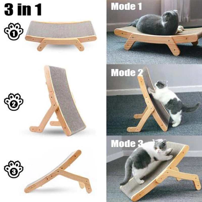 3-in-1 Cat Scratch Board Bed & Nail Grinder