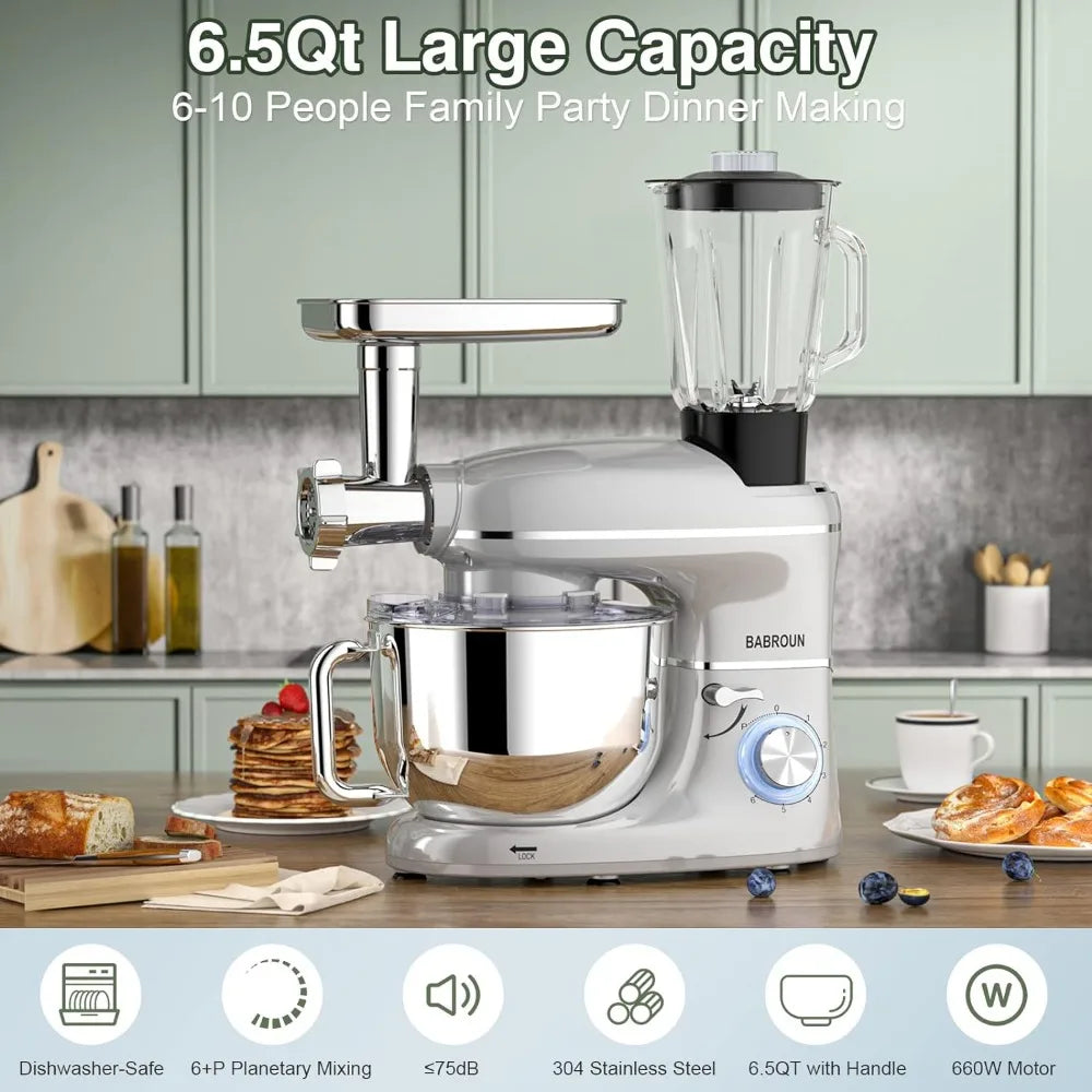 6-IN-1 Electric Stand Mixer: Multifunctional Kitchen Essential