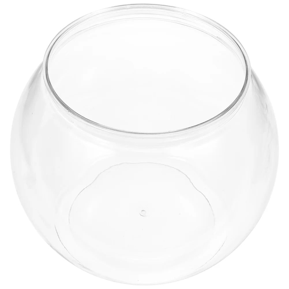 Decorative Round Plastic Fish Bowl: Goldfish Vase & Office Aquarium