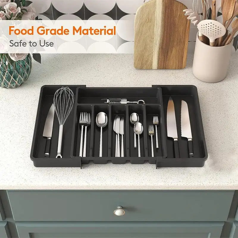 Expandable Cutlery Tray: Fork, Knife & Spoon Organizer Drawer