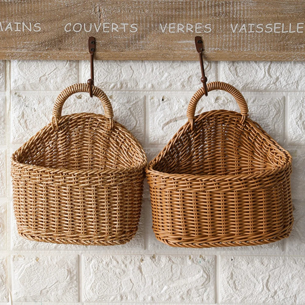 Hand-Woven Wicker Basket - Fruit & Home Organizer